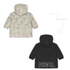 Younger Boys Beige & Black Reversible Puffer Jacket, 1, hi-res