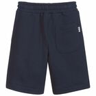 Navy Cotton Logo Shorts, 1, hi-res