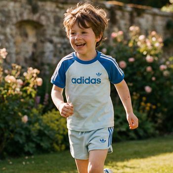 Younger Boys Blue Logo Shorts Set