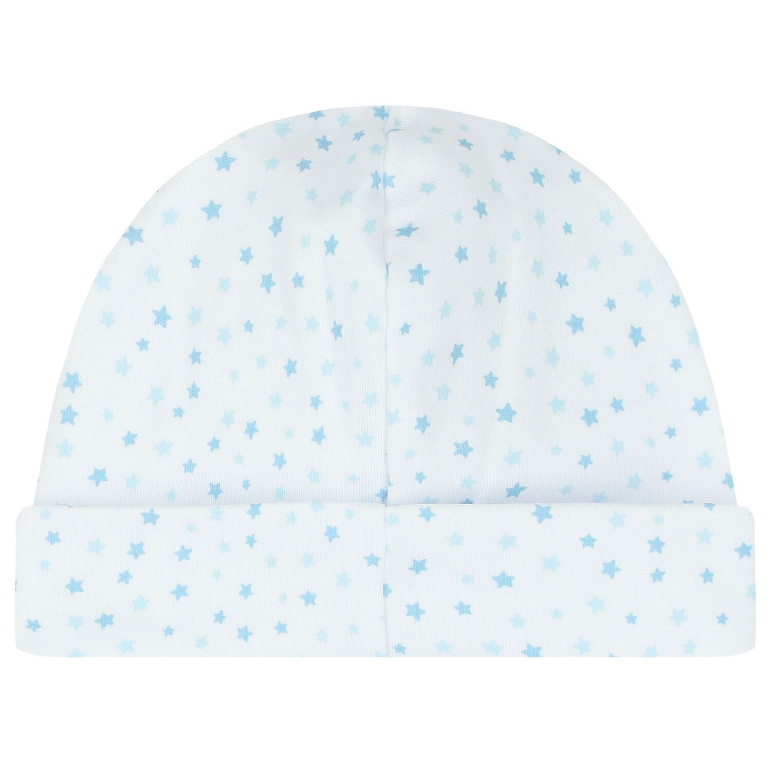 Baby Boys White & Blue Stars Hat, 1, hi-res image number null