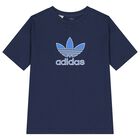 Navy Blue Trefoil Logo Oversized T-Shirt, 1, hi-res