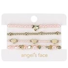 Girls Pink & Gold Beaded Bracelets (4 Pack), 1, hi-res