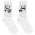 Girls White Karl & Choupette Socks, 1, hi-res