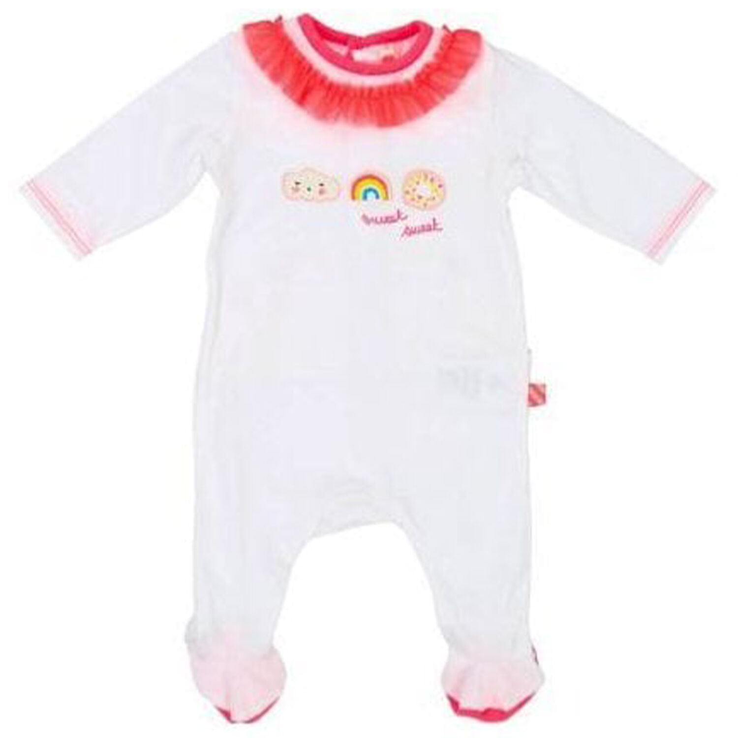 Girls White Babygrow, 1, hi-res