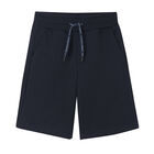 Boys Navy Cotton Shorts, 1, hi-res