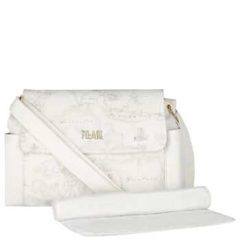 White Geo Map Baby Changing Bag