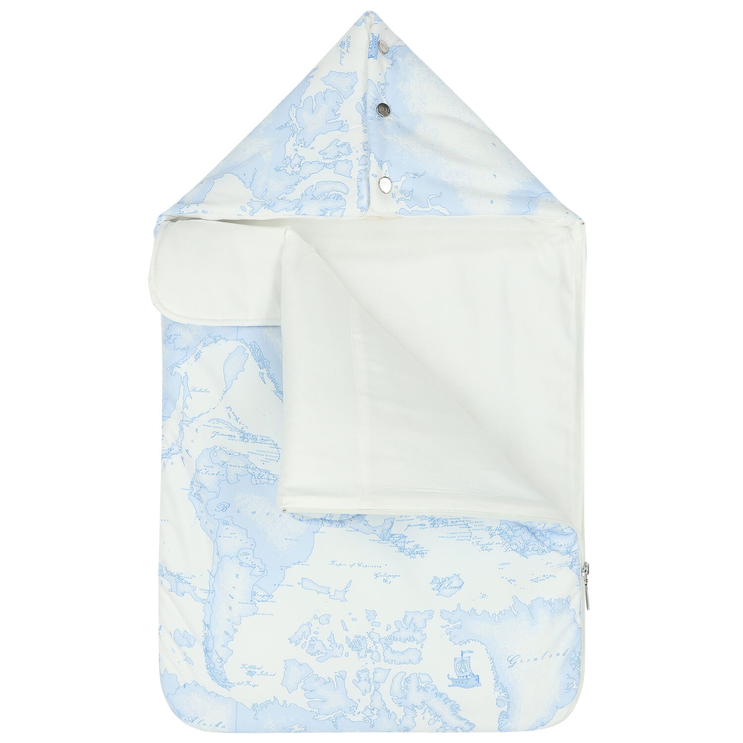 Blue & Ivory Geo Map Baby Nest, 2, hi-res