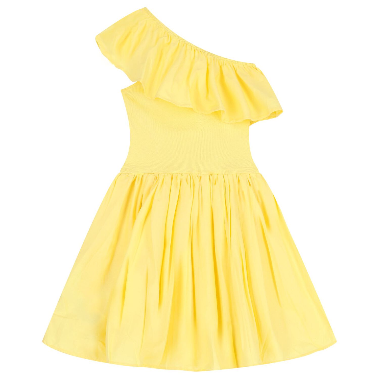 Girls Yellow Asymmetric Dress, 3, hi-res image number null