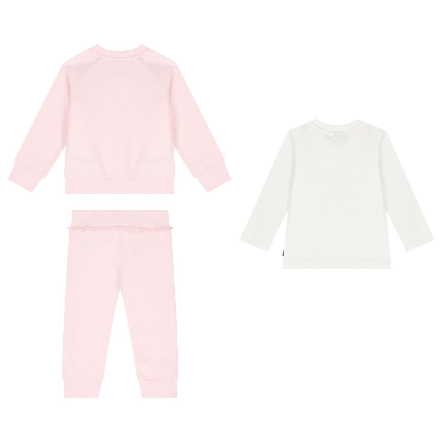 Baby Girls Pink & White Tracksuit Set, 1, hi-res