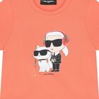 Girls Orange Ikonik Logo T-Shirt, 1, hi-res