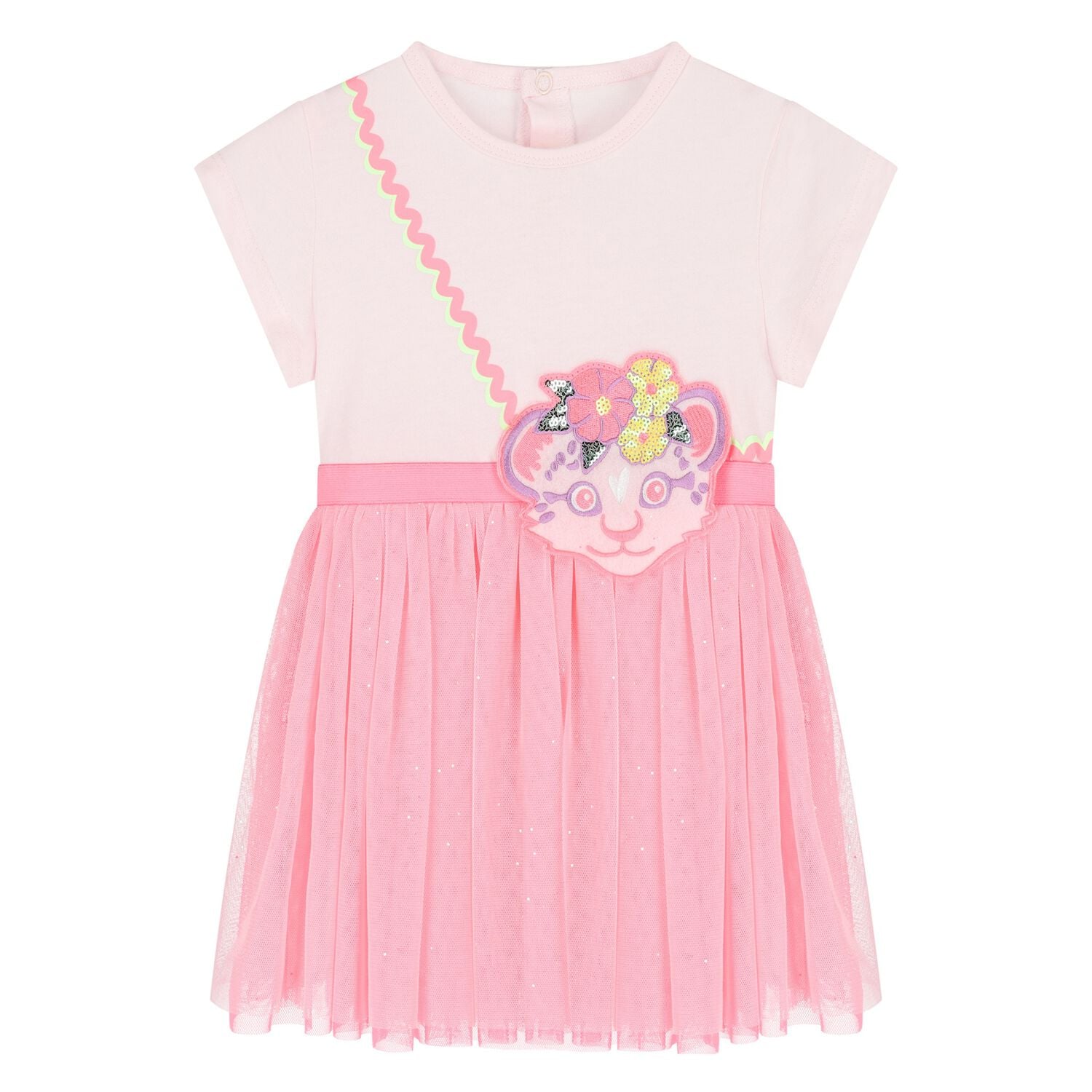Younger Girls Pink Cat Dress, 1, hi-res