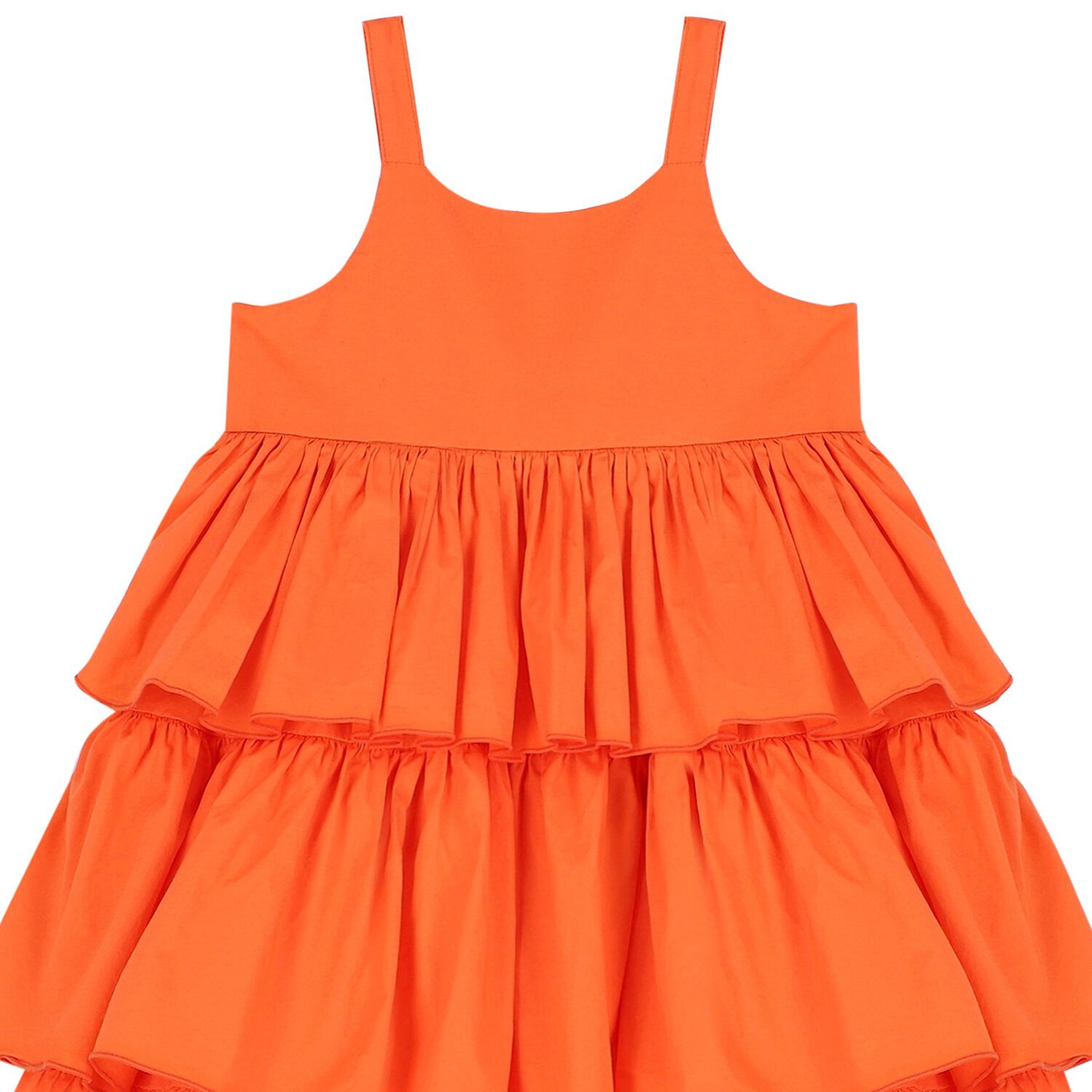 Girls Orange Ruffle Dress, 1, hi-res image number null