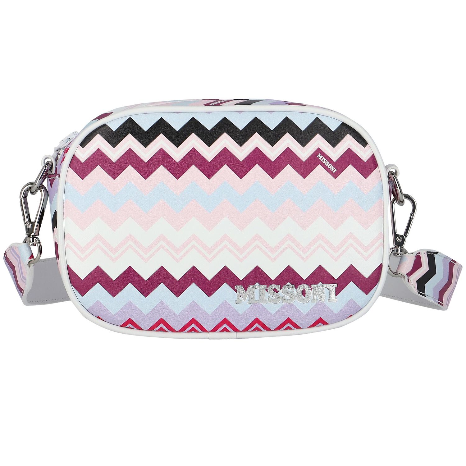 Girls Purple & Pink Logo Zigzag Shoulder Bag, 1, hi-res