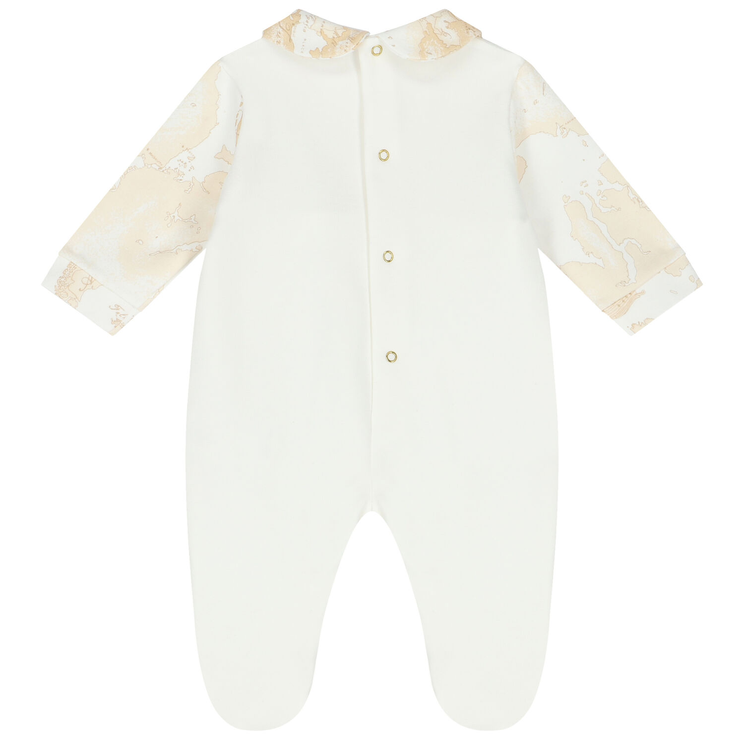 Baby Girls Ivory & Beige Geo Map Babygrow, 1, hi-res