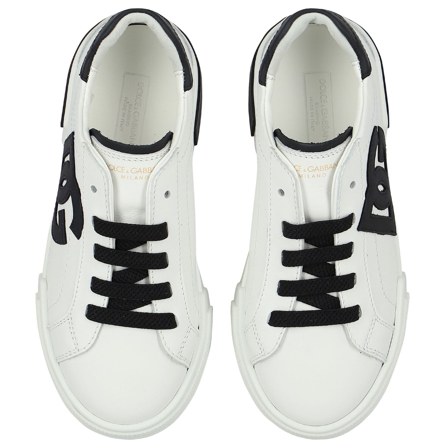 White & Black Logo Trainers, 2, hi-res image number null