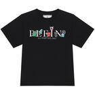 Girls Black Logo T-Shirt, 1, hi-res