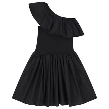 Girls Black Ruffled Dress