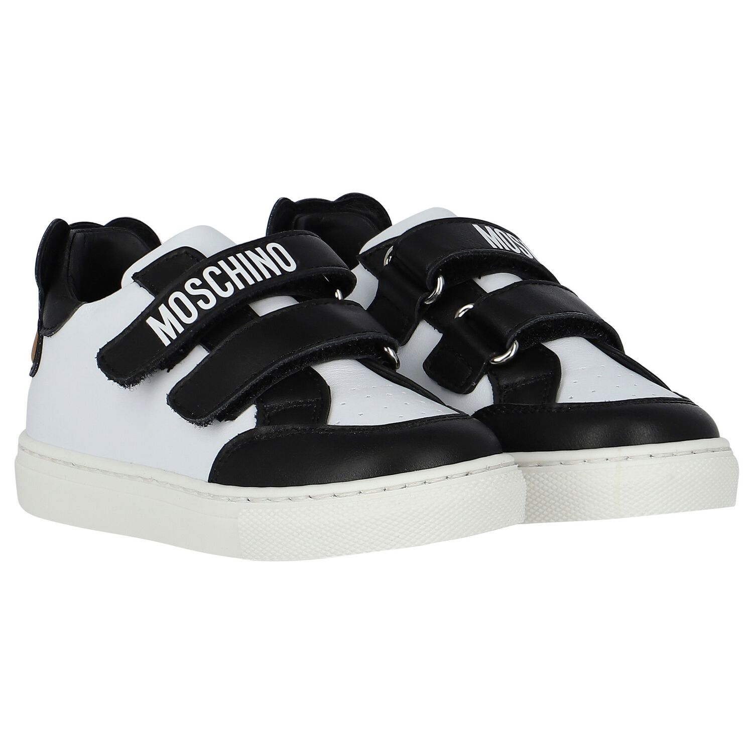 Black & White Teddy Bear Trainers, 1, hi-res