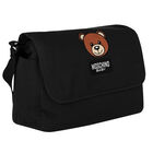 Black Teddy Logo Baby Changing Bag, 3, hi-res