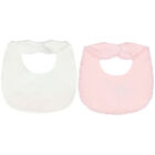 Baby Girls Pink & White Ballerina Bibs (2 Pack), 1, hi-res