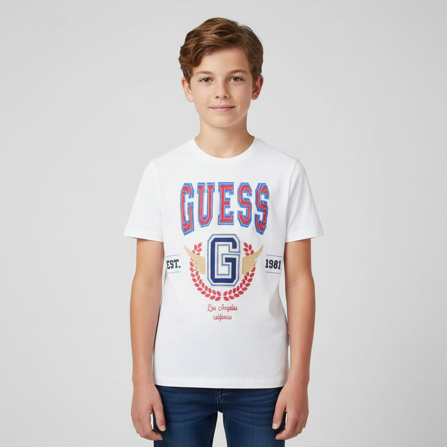 Boys White Logo T-Shirt, 1, hi-res