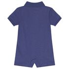 Baby Boys Blue Logo Polo Romper, 1, hi-res