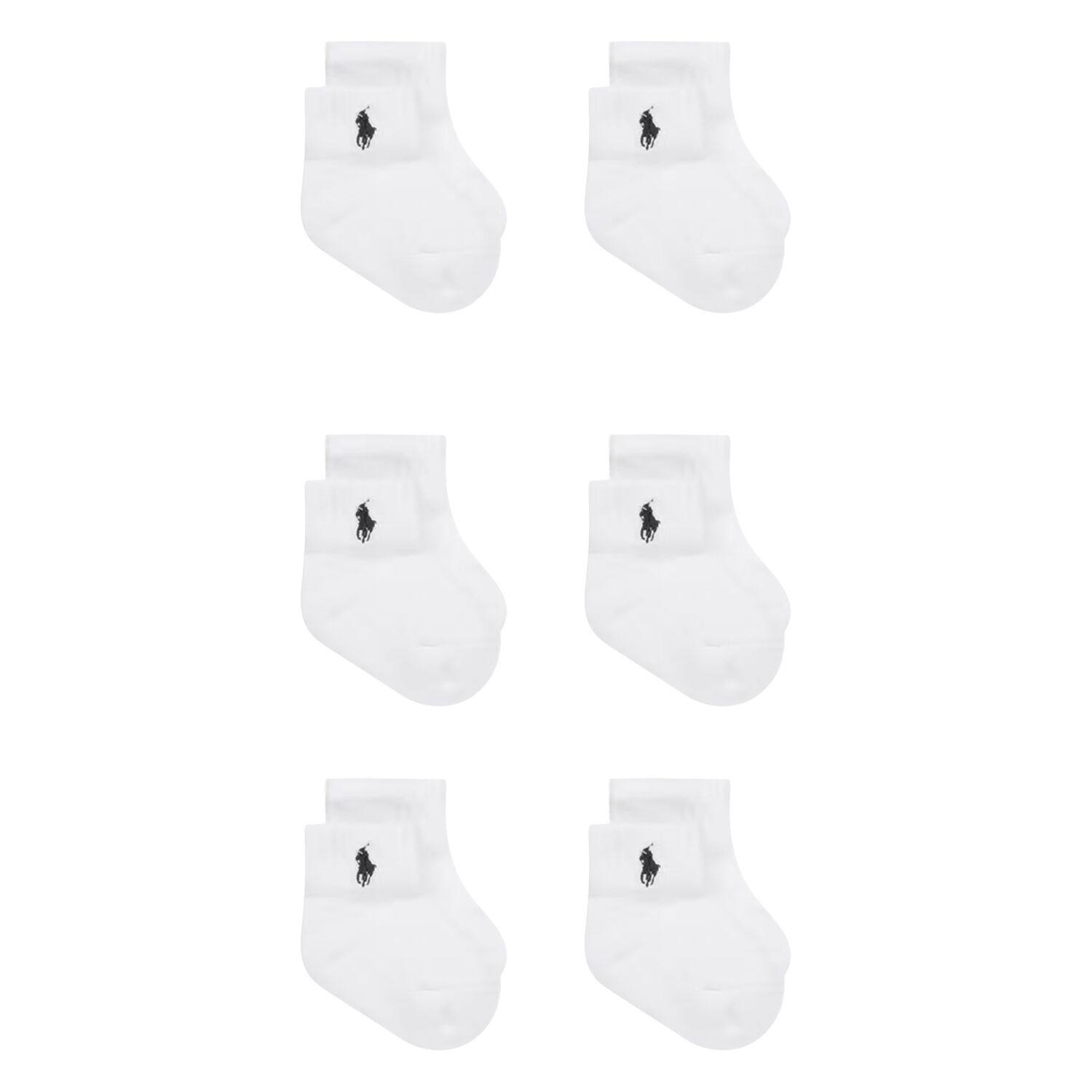 Baby Boys White Logo Socks ( 6-Pack ), 1, hi-res
