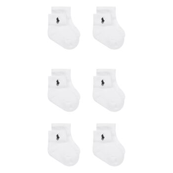 Baby Boys White Logo Socks ( 6-Pack )