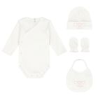 Baby Girls Ivory & Pink Bodysuit Gift Set, 2, hi-res
