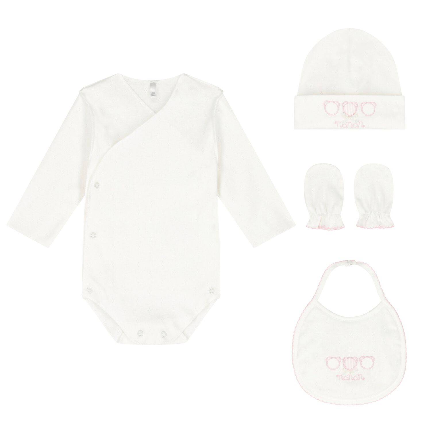 Baby Girls Ivory & Pink Bodysuit Gift Set, 2, hi-res image number null