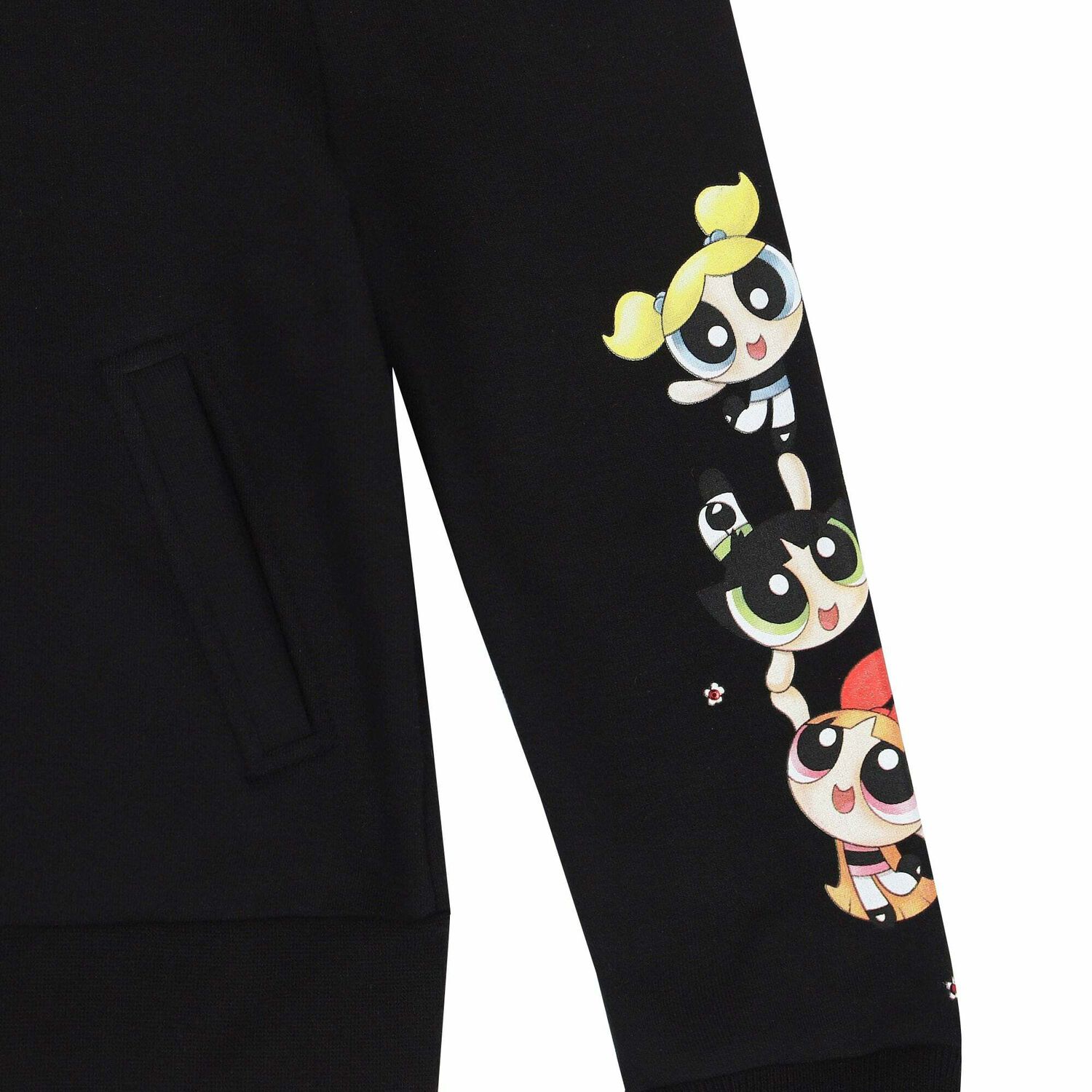 Girls Black Powerpuff Girls Zip Up Top, 1, hi-res image number null