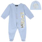 Baby Boys Blue Logo Babygrow Gift Set, 1, hi-res