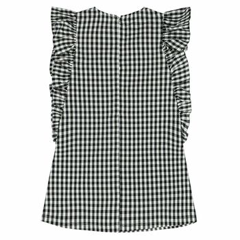 Girls Black & White Gingham Dress