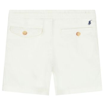 Boys White Logo Shorts