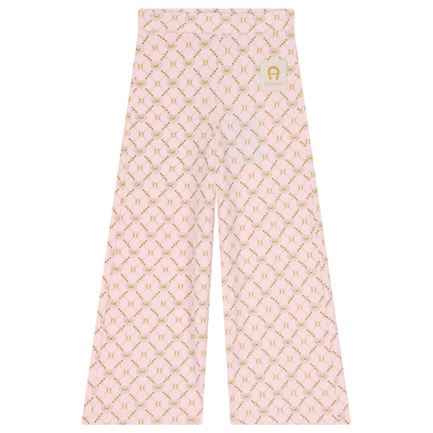 Girls Pink & Gold Logo Trousers, 1, hi-res