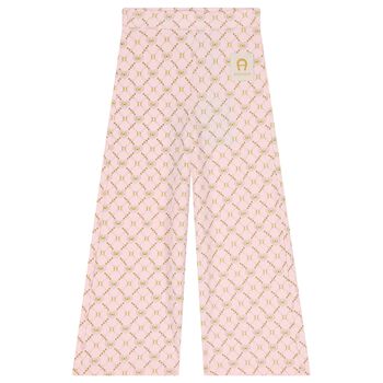 Girls Pink & Gold Logo Trousers