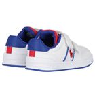 Younger Boys White Logo Trainers, 1, hi-res