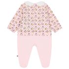 Baby Girls Pink Teddy Bear Logo Babygrow, 1, hi-res