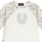 Baby Girls Ivory & Grey Barocco Babygrow, 1, hi-res
