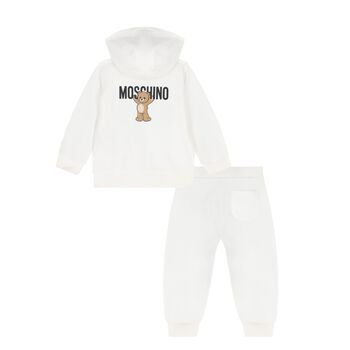 Younger White Teddy Bear Logo Tracksuit