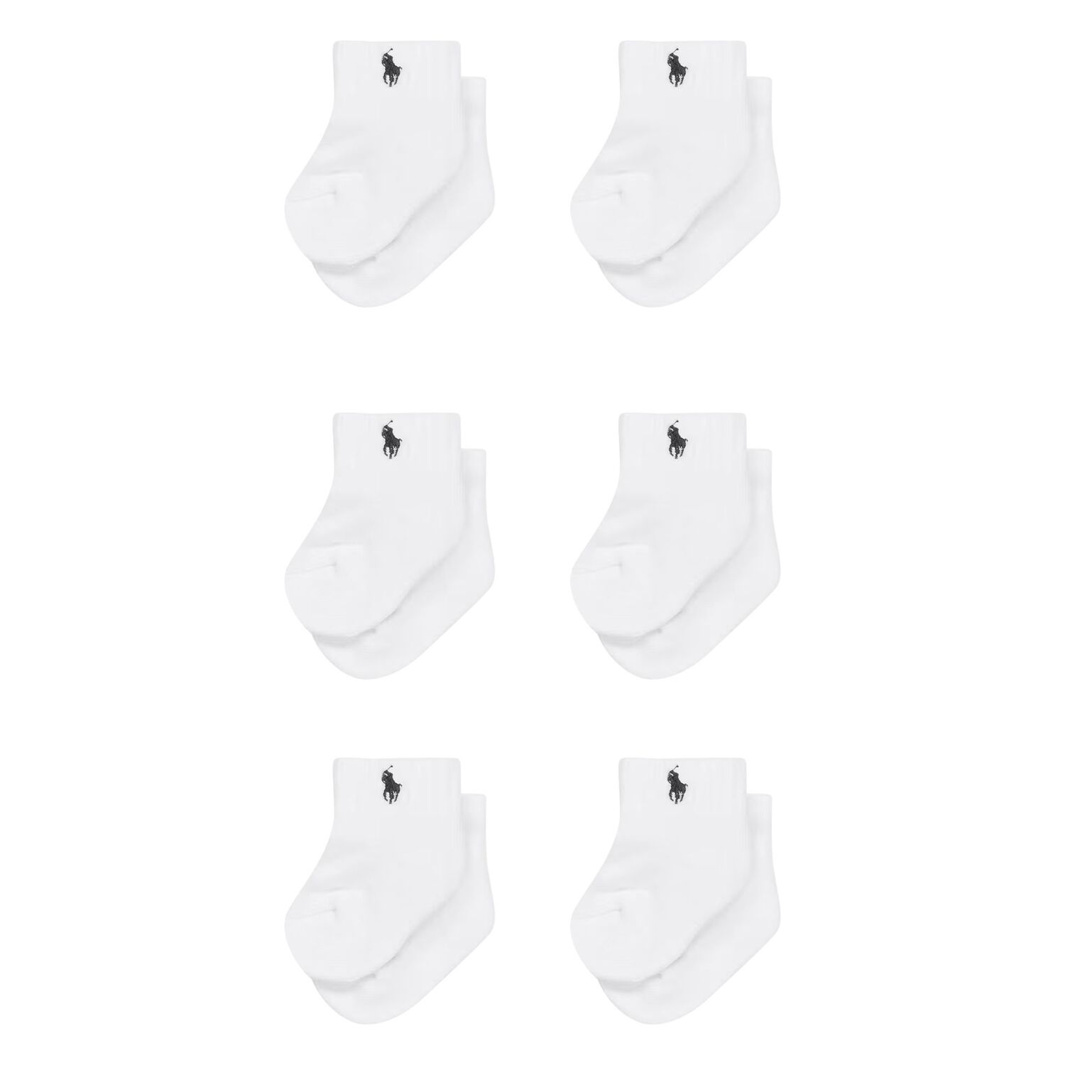 Baby Boys White Logo Socks ( 6-Pack ), 1, hi-res