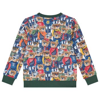 Boys Multi-Coloured Teddy Bear Logo Sweatshirt