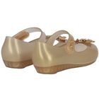 Younger Girls Gold Flower Jelly Shoes, 1, hi-res
