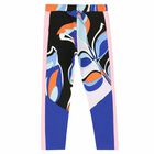 Girls Blue, Pink & Black Leggings, 1, hi-res