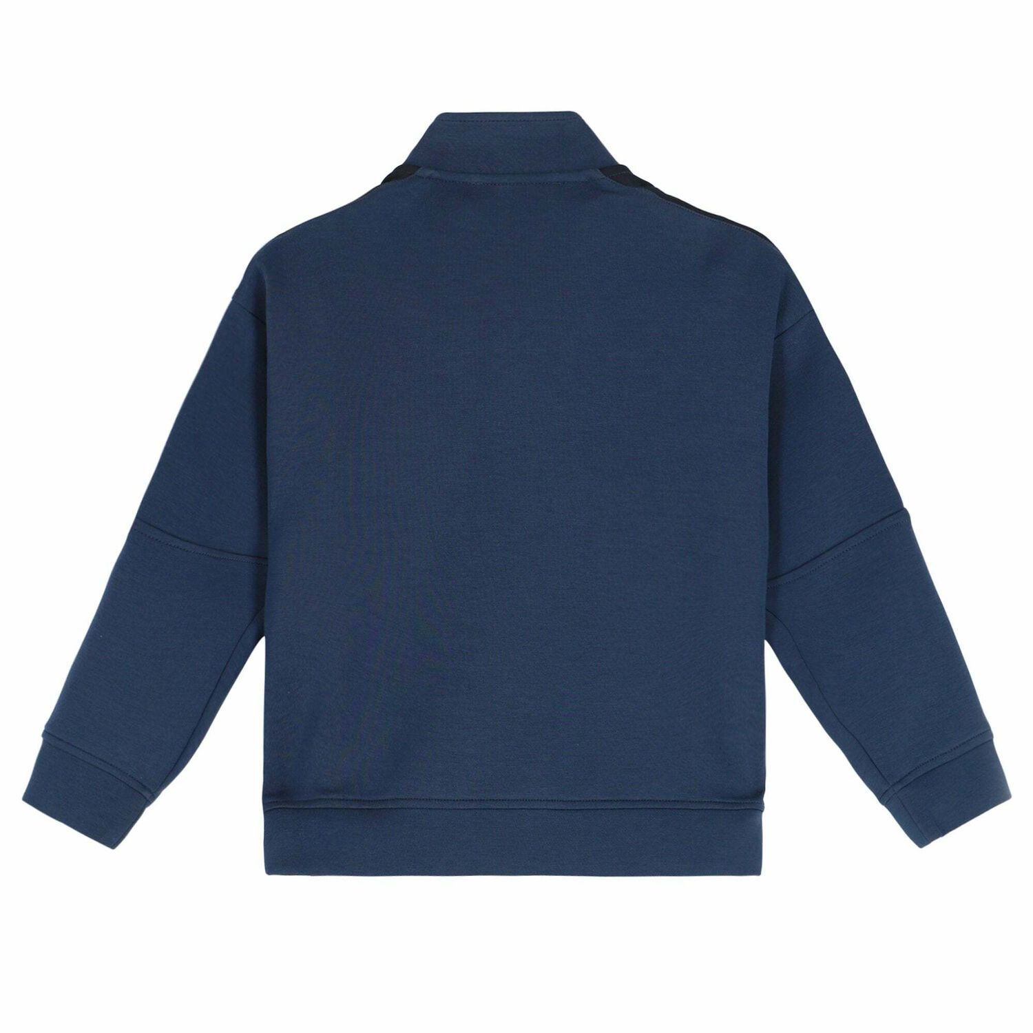 Boys Navy Logo Zip Up Top, 1, hi-res