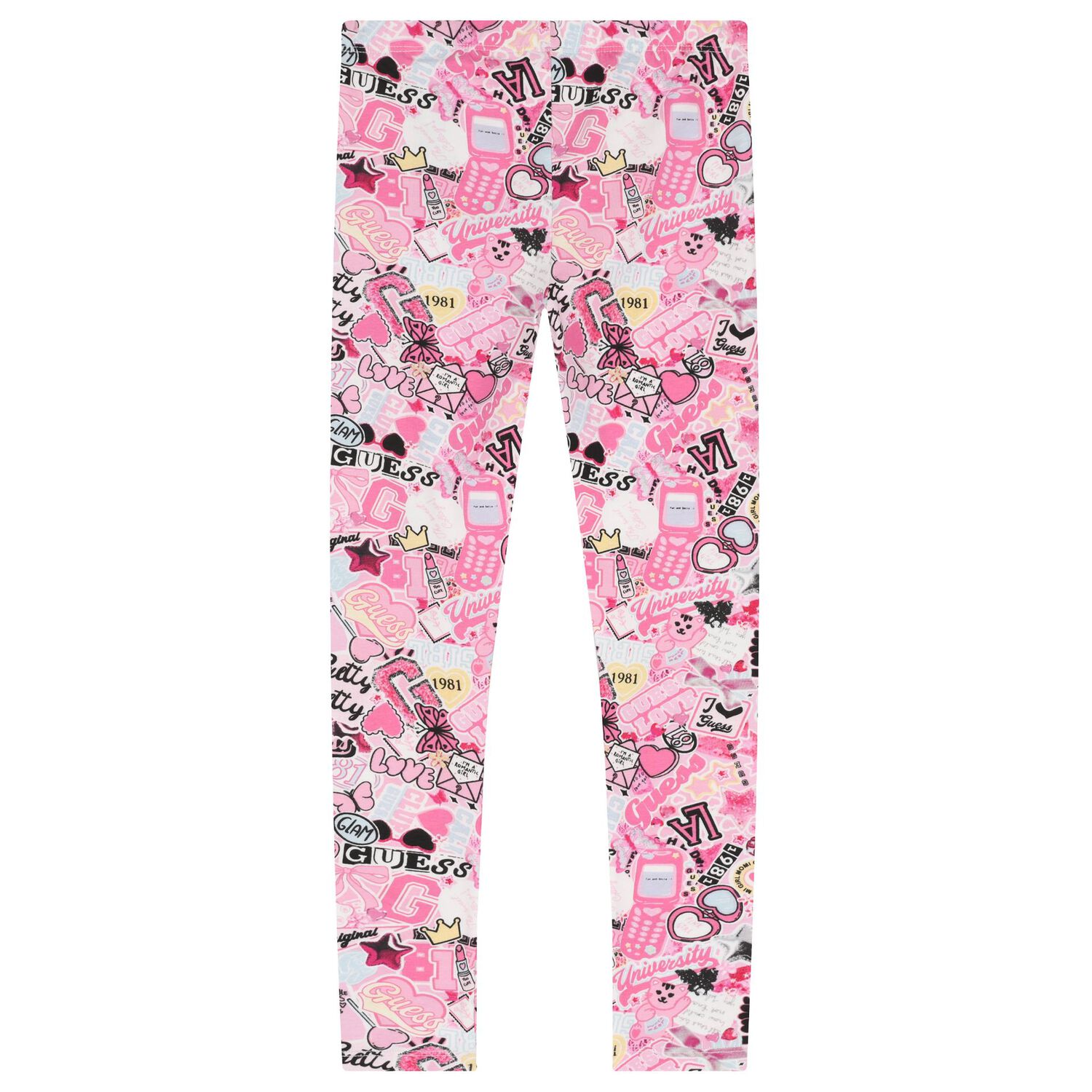 Girls Pink Logo Leggings, 1, hi-res image number null