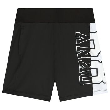 Boys Black & White Logo Shorts