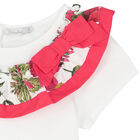 Girls White Ruffled Top, 1, hi-res