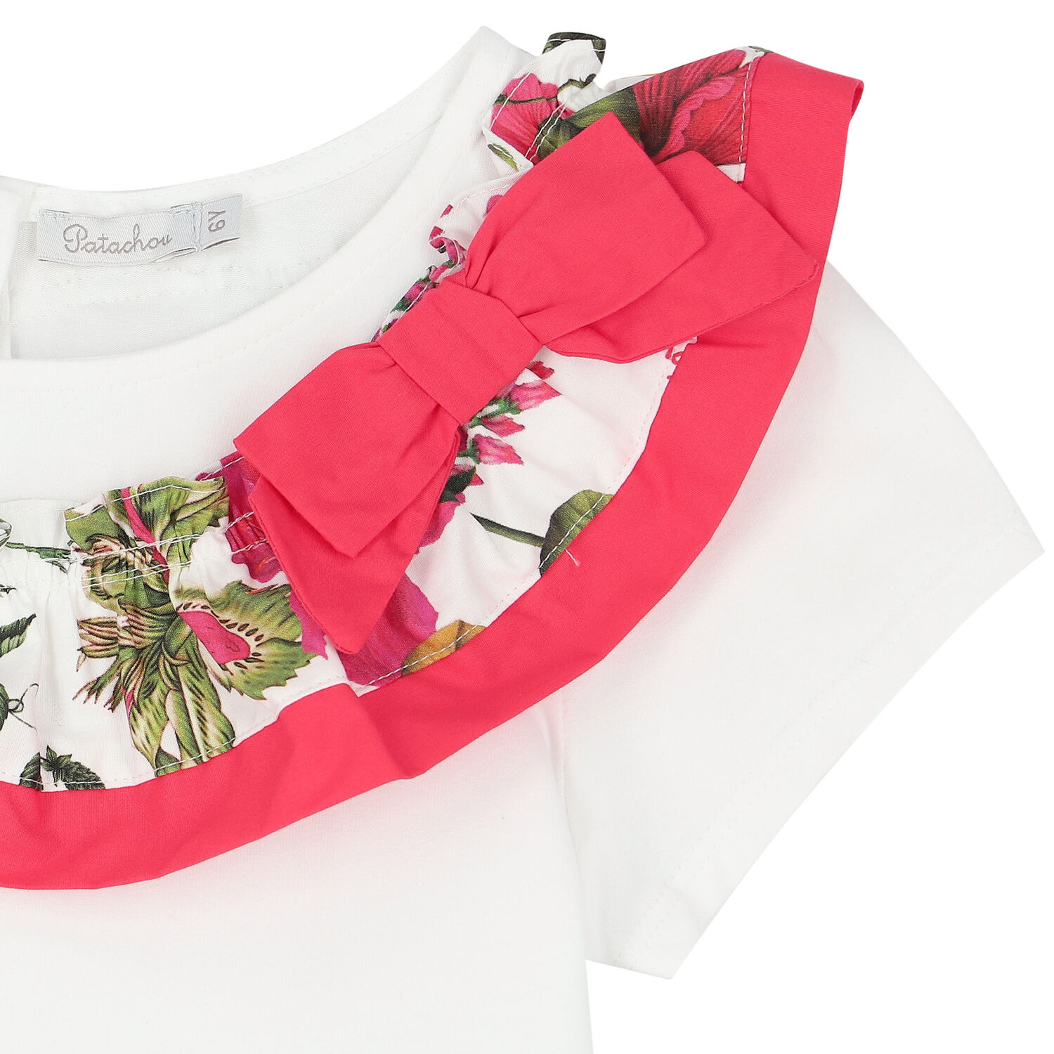 Girls White Ruffled Top, 1, hi-res