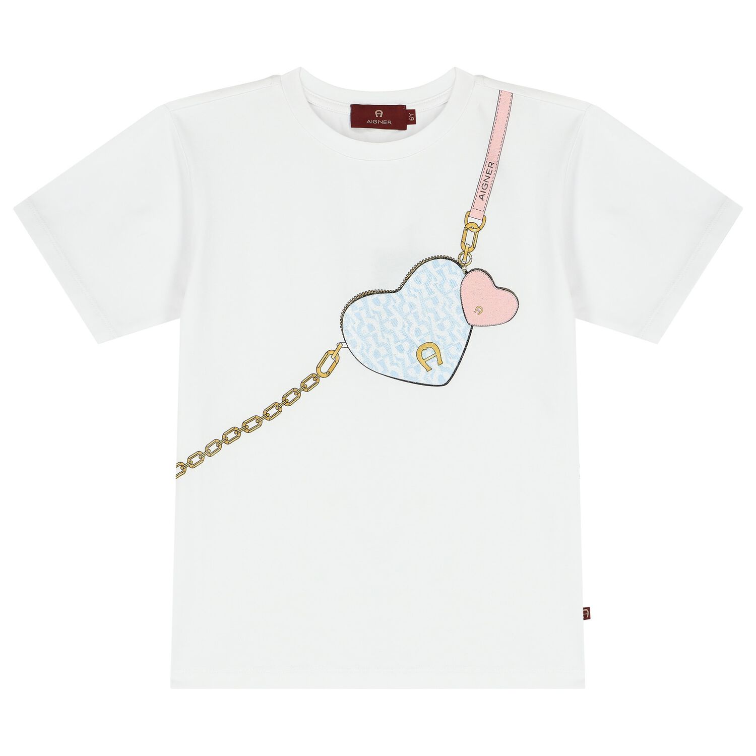 Girls White Logo Bag T-Shirt, 1, hi-res